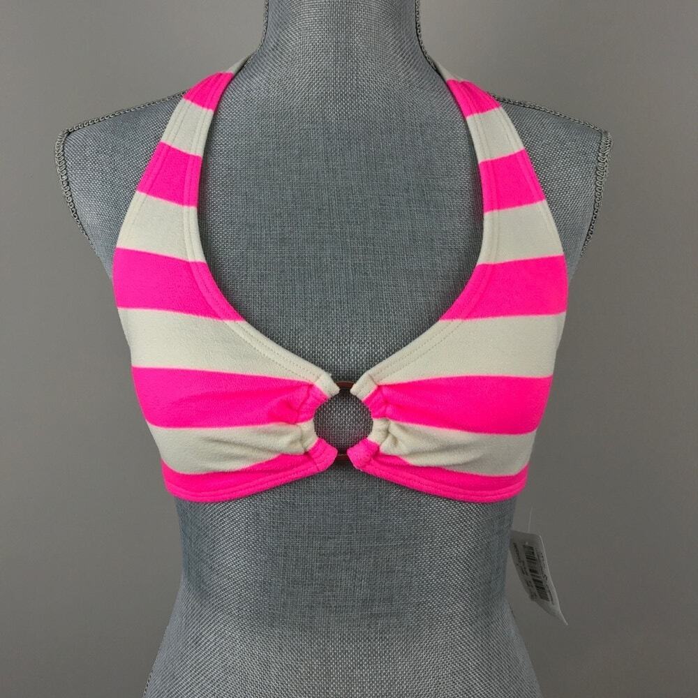 Juicy Couture Pink Striped Halter Bikini Top, $76 SMALL